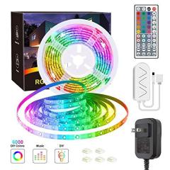 16.4FT/5M Music Sync LED Strip Lights with 44Key Remote