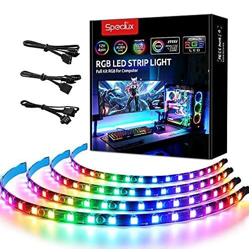 Addressable RGB  PC LED Strip Lights with 5V 3Pin RGB Header, 4PCS 84LEDS