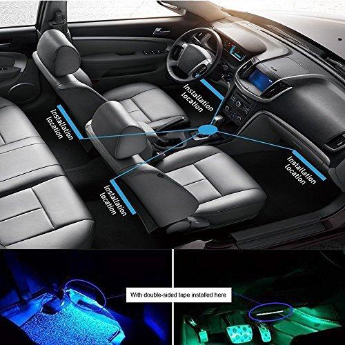 USB Car Interior Lights Waterproof 48 LED Strip Lights Including Cigarette Charger