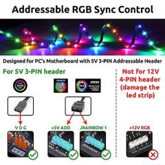 80in / 2M Addressable RGB PC LED Strip, 5V 3 Pin Header