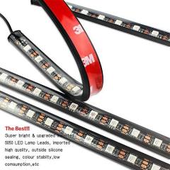 USB Car Interior Lights Waterproof 48 LED Strip Lights Including Cigarette Charger