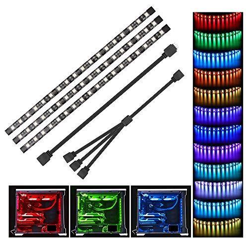 RGB PC LED Strip Lights with 12V 4Pin RGB Header, 3PCS SMD 5050