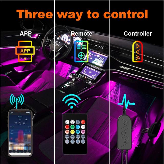Bluetooth Car Interior Lights 72 LEDs