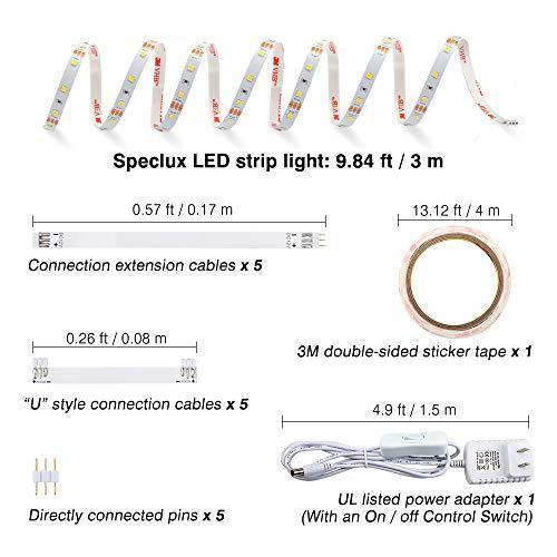 9.84ft Under Counter Strip Light for Kitchen, 1200lm 3000K Warm White