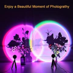 USB LED Rainbow Sunset Projector With 17 Colors For Photography Home Party Living Room Bedroom