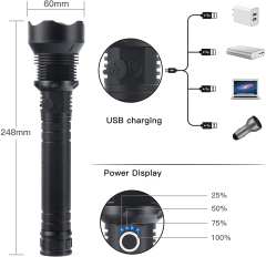 ORGED High Lumens Rechargeable Waterproof Super Bright LED Tactical Flashlights With USB