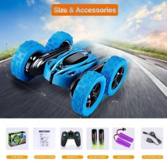 2 in 1 RC Car Two Tire Convert Remote Control Double-sided Stunt Car With LED 4WD 360° Rotation Fancy Shape Children's Toys Gift