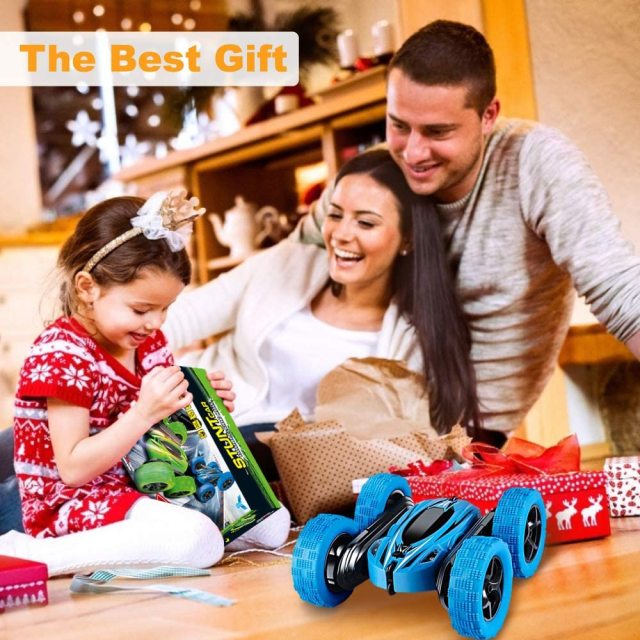 2 in 1 RC Car Two Tire Convert Remote Control Double-sided Stunt Car With LED 4WD 360° Rotation Fancy Shape Children's Toys Gift