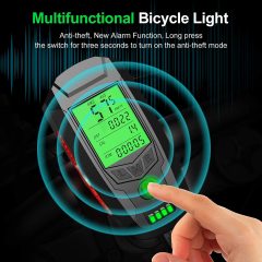 Bike Lights Set, USB Rechargeable, Super Bright Front Headlight And Rear LED Bicycle Light, 5 Light Modes, With Speedometer Calorie Counter