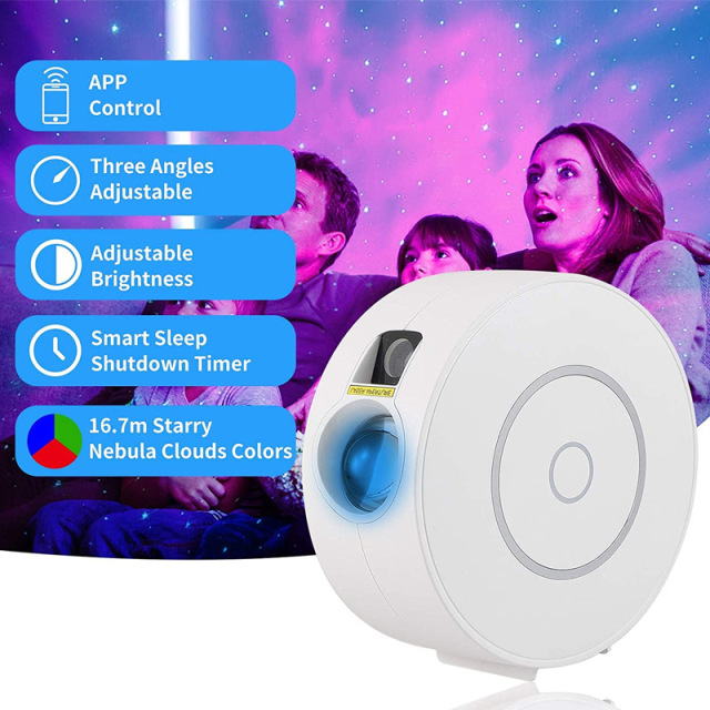 Smart Galaxy Star Projector with Nebula Cloud/Moving Ocean Wave, Star Sky WiFi Night Light Projector for Room Decor, Home Theater Lighting, Compatible with Alexa & Google Home, Control by APP