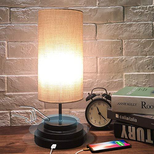 USB Touch Control Bedside Minimalist Desk Lamp Dimmable, LED Bulb Included