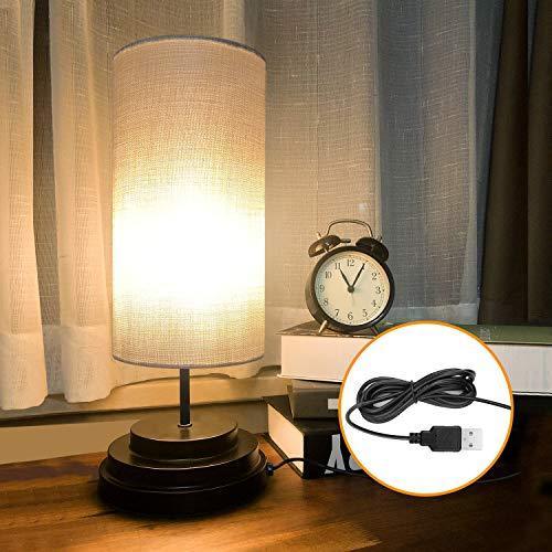 USB Touch Control Bedside Minimalist Desk Lamp Dimmable, LED Bulb Included