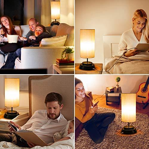 USB Touch Control Bedside Minimalist Desk Lamp Dimmable, LED Bulb Included