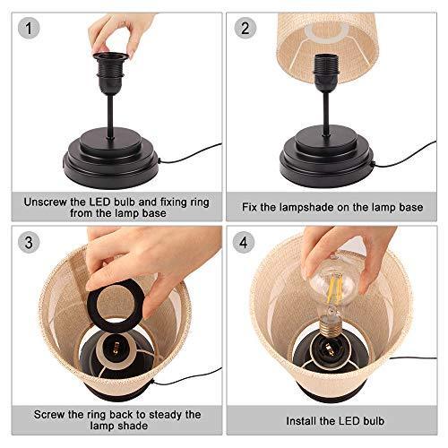 USB Touch Control Bedside Minimalist Desk Lamp Dimmable, LED Bulb Included