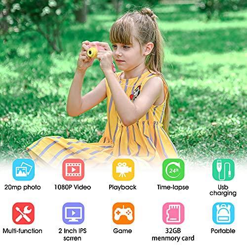 2 Inch1080P Toddler Camera Portable Toy for 3-10 Year Old Girl with 32GB SD Card