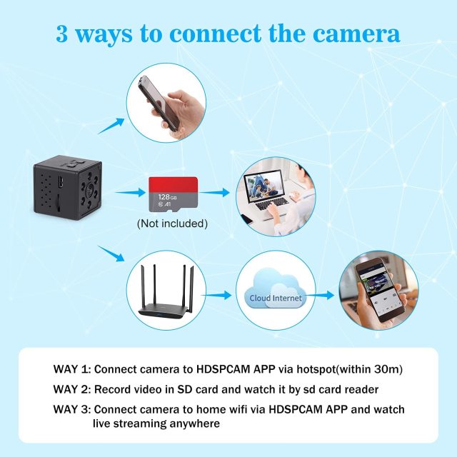 1080P Wireless Portable Indoor Outdoor Security Camera with Phone App Spy Camera Mini WiFi Hidden Camera