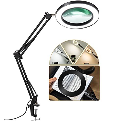 LED Magnifying Lamp with Clamp-5X