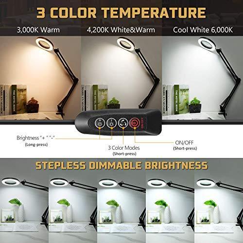 LED Magnifying Lamp with Clamp-5X