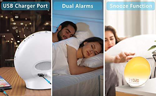 Wake Up Light Sunrise Alarm Clock with FM Radio