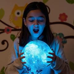 3D Galaxy Moon Lamp 16 LED Colors X-Large, 7.1inch