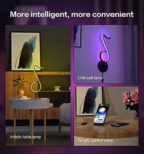 RGBIC Bluetooth Table Lamp/ Wall lamp, Smart 210 Mode APP + Remote Control Nightstand Light