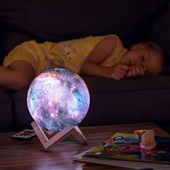 3D Galaxy Moon Lamp 16 LED Colors X-Large, 7.1inch