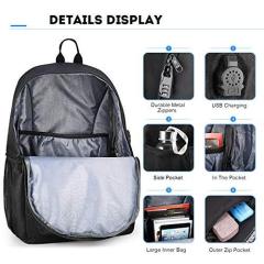 Skateboard Anime Luminous Backpack School Backpack with USB Charging Port