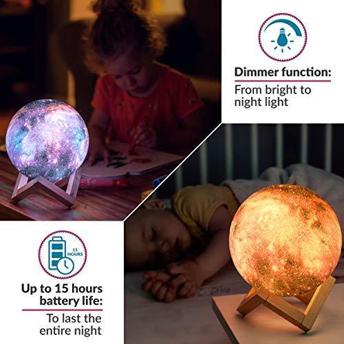 3D Galaxy Moon Lamp 16 LED Colors X-Large, 7.1inch