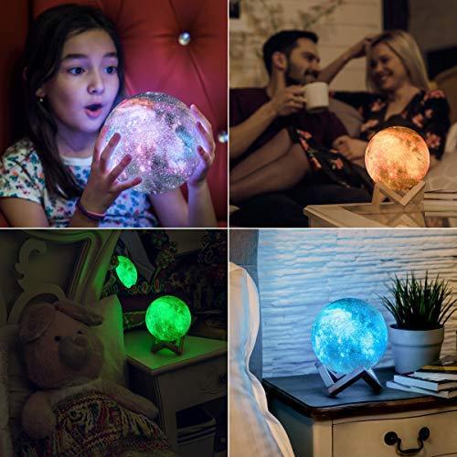 3D Galaxy Moon Lamp 16 LED Colors X-Large, 7.1inch