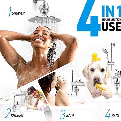 15 Stages Shower Water Filter High Output Universal Shower Head Filter  - 2 Cartridges Included