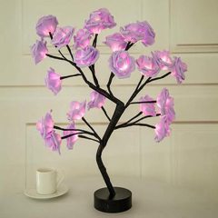 Endless Rose Lamp, Flower Rose Tree Lamp, LED Table Rose Night Light Valentine's Day Romantic Atmosphere Decor, Gift for Women Girls