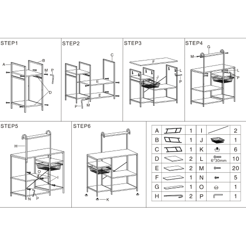 Standard Baker's Rack with Microwave Compatibility