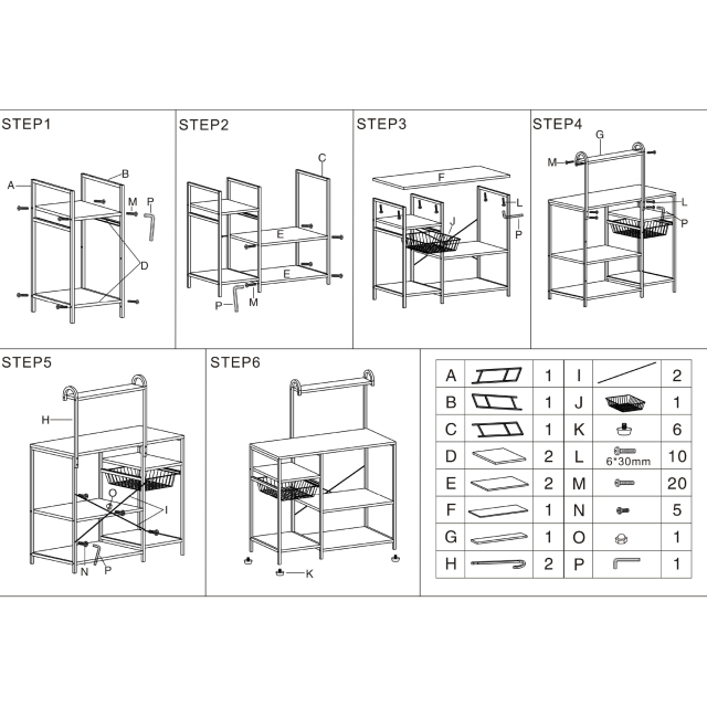 Standard Baker's Rack with Microwave Compatibility