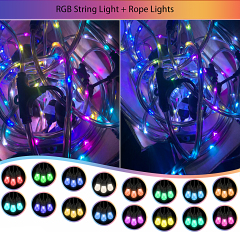 48' RGB Patio String Lights with Unique RGB Fairy Light Wire