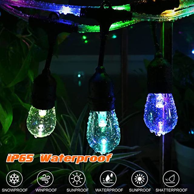 48' RGB Patio String Lights with Unique RGB Fairy Light Wire