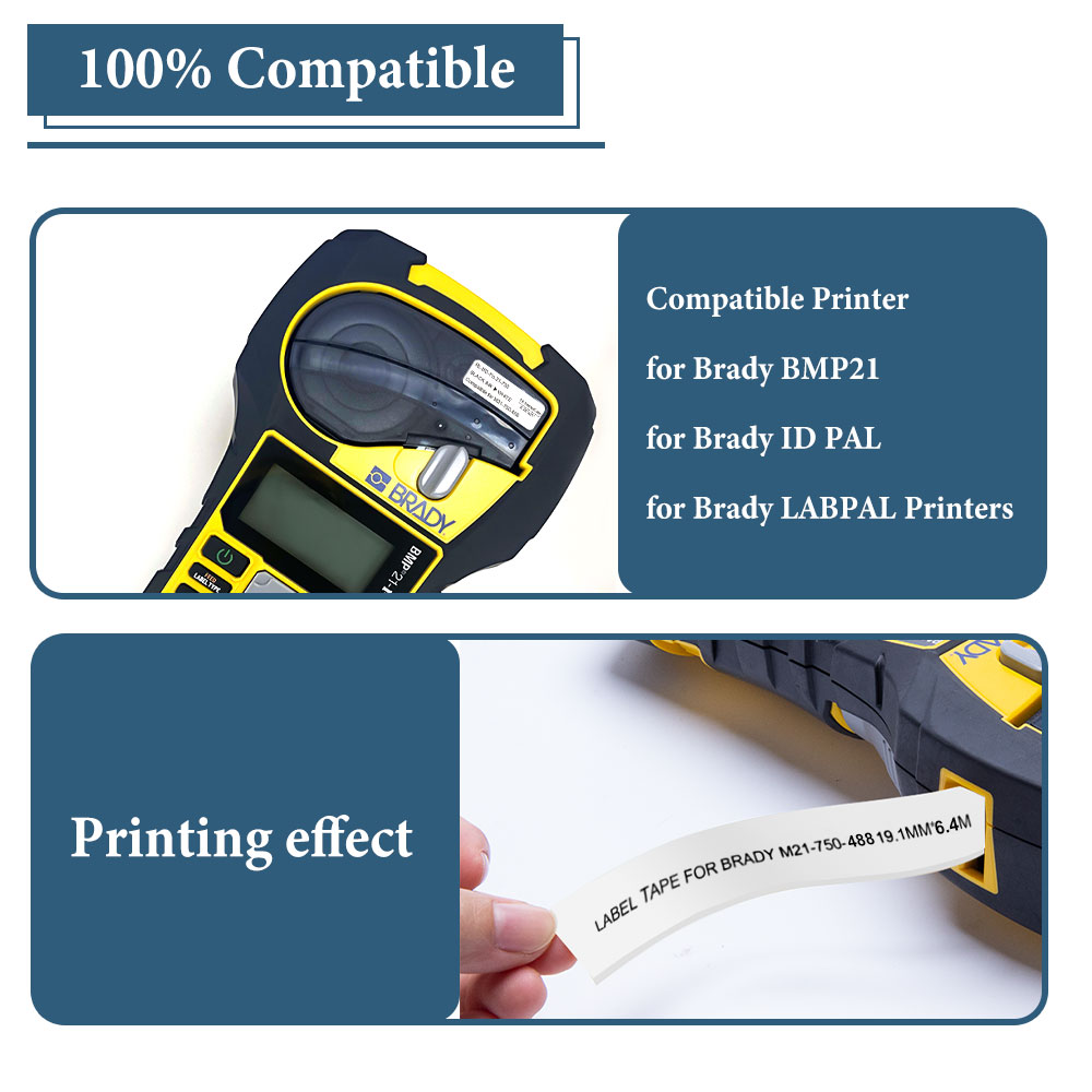 Compatible Label Replacement for M21-750-488 Polyester Tape