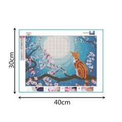 SX-E009  30X40cm Diamond Painting Kits - Cat