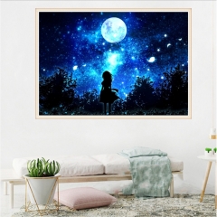 SX-E028   30X40cm  Diamond Painting Kits - Night girl