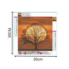 SX-S10123  30X30cm  Diamond Painting Kits - Sun Moon Tree