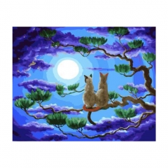  SX-W028  30X40cm Diamond Painting Kits - Tree cat