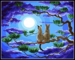  SX-W028  30X40cm Diamond Painting Kits - Tree cat