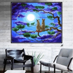  SX-W028  30X40cm Diamond Painting Kits - Tree cat