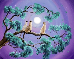 SX-W036  40X30cm  Diamond Painting Kits - Tree cat