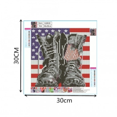 SX-S10019  30X30cm  Diamond Painting Kits - Army boots