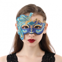 SX-AA411 24X14cm Mask Diamond Painting Kit  - Peacock