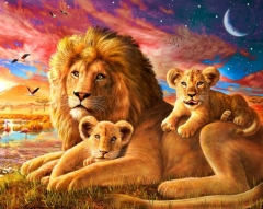 SX- GX2998-CAK-A61   Paint by numbers - Lion Father and Son