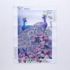 SX-V014   Special Shaped Diamond Painting Kits - Peacock 