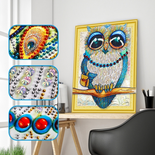 SX-DZ004   Special Shaped Diamond Painting Kits - Owl  