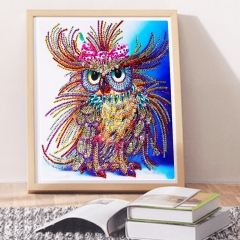 SX-DZ007   Special Shaped Diamond Painting Kits - Owl 