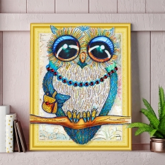SX-DZ004   Special Shaped Diamond Painting Kits - Owl  